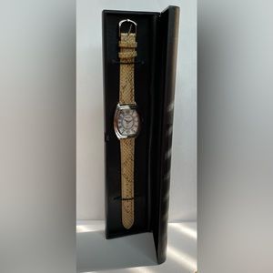GOSSIP Quartz Watch with Genuine Italian Leather Band Snake Skin Print
